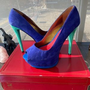 Colorful Peep Toe Heels